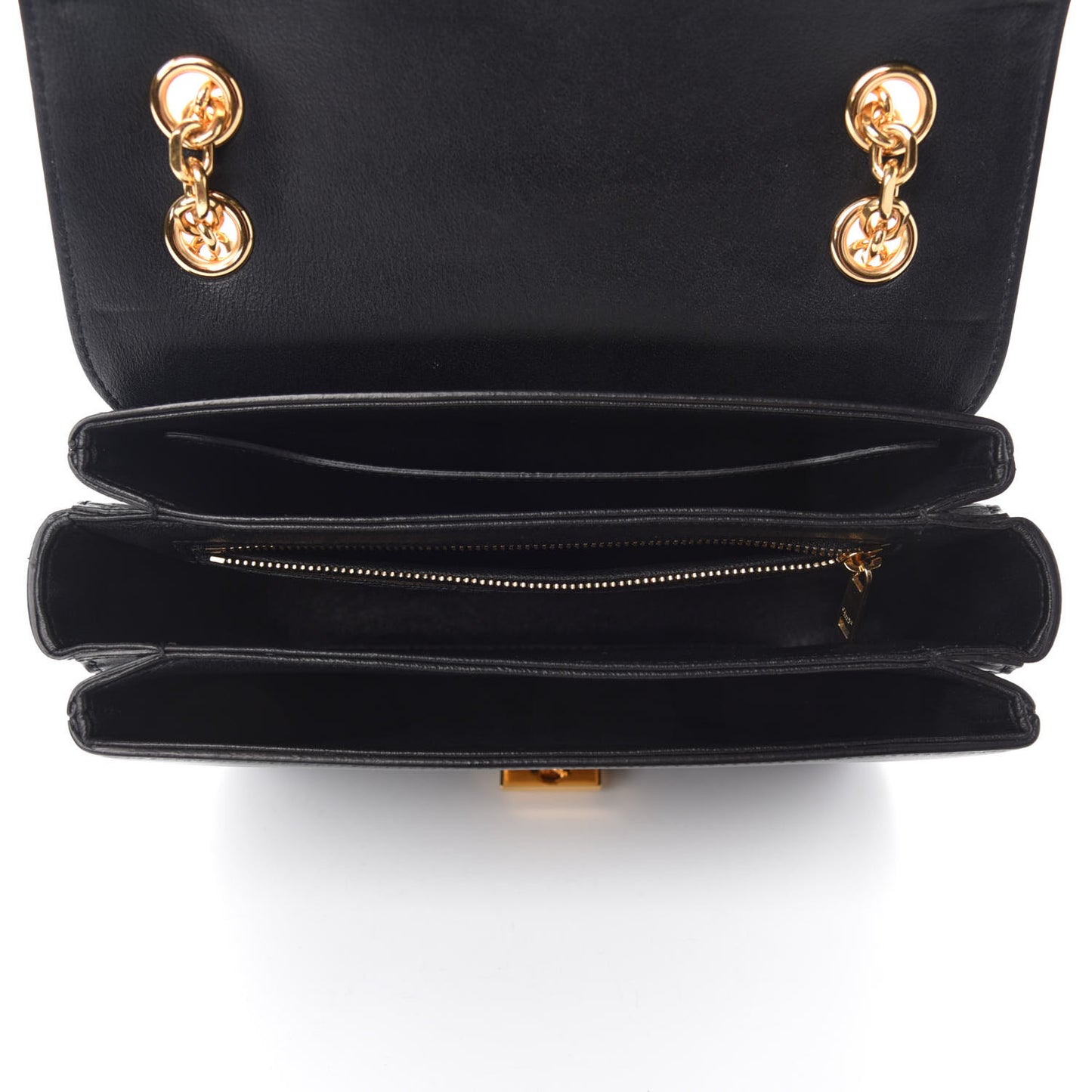 Shiny Calfskin Medium C Bag Black
