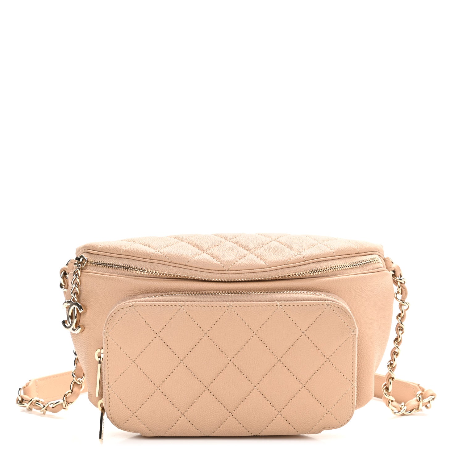 Chanel Caviar Quilted Business Affinity Waist Belt Bag Beige 1 of 11