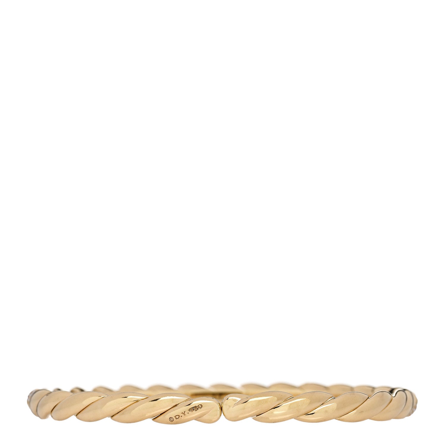 David Yurman 18K Yellow Gold Diamond 5mm Paveflex Single Row Bracelet 2 of 5