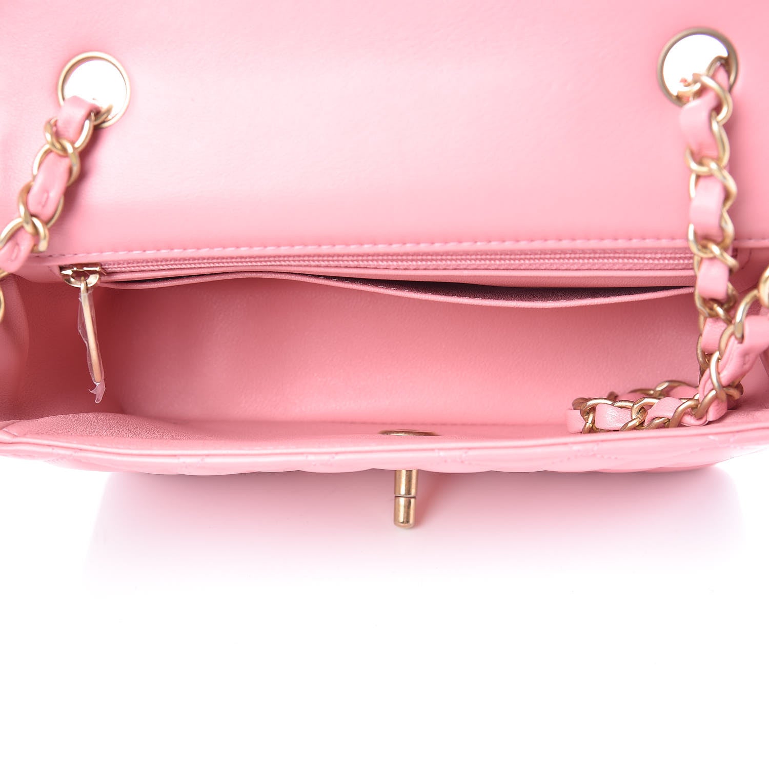 Chanel Lambskin Quilted Mini Rectangular Flap Pink 5 of 10