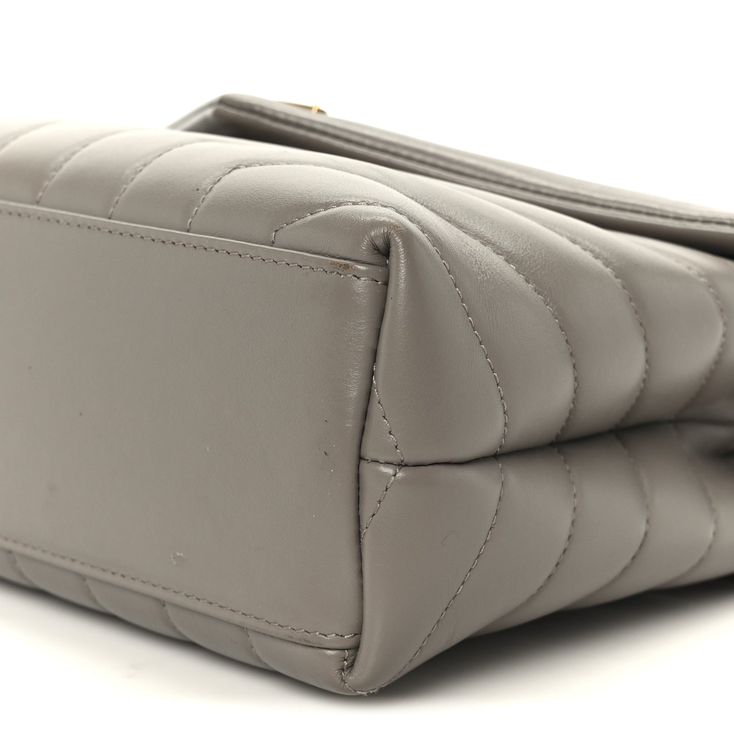 Calfskin Y Quilted Monogram Small Loulou Chain Satchel Taupe