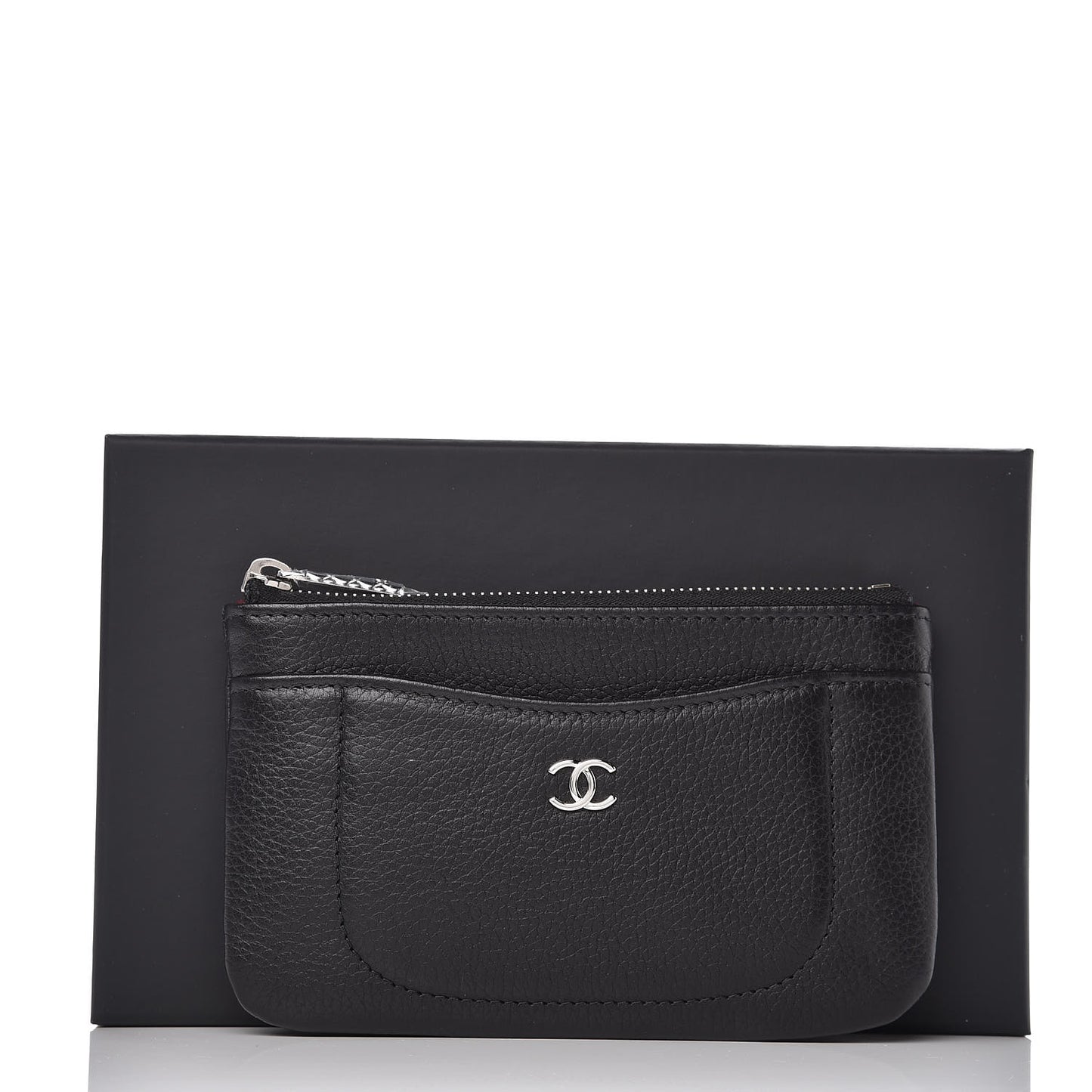 Grained Calfskin Small Neo Executive Cosmetic Case Black