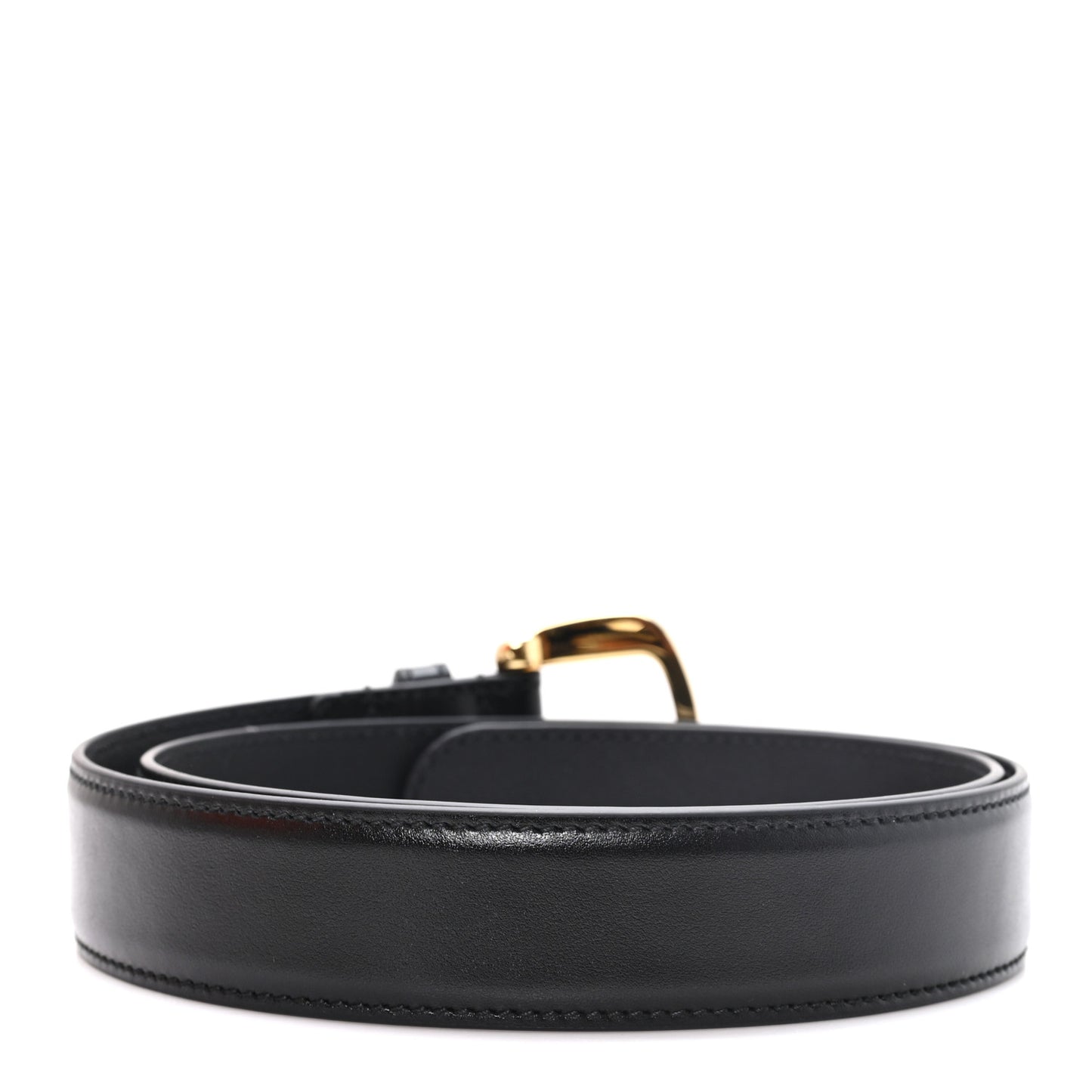 Plutone Calfskin Crystal Horsebit 30mm Belt 80 32 Black Crystal