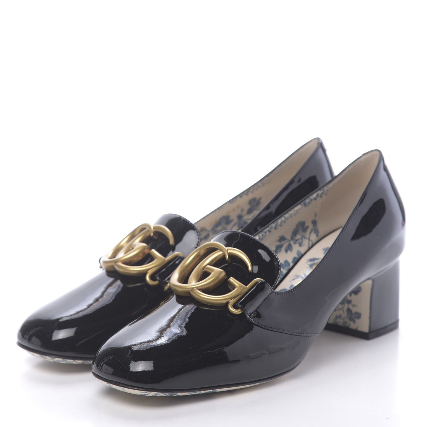 Vernice GG Victoire 55mm Loafer Pumps 38 Black