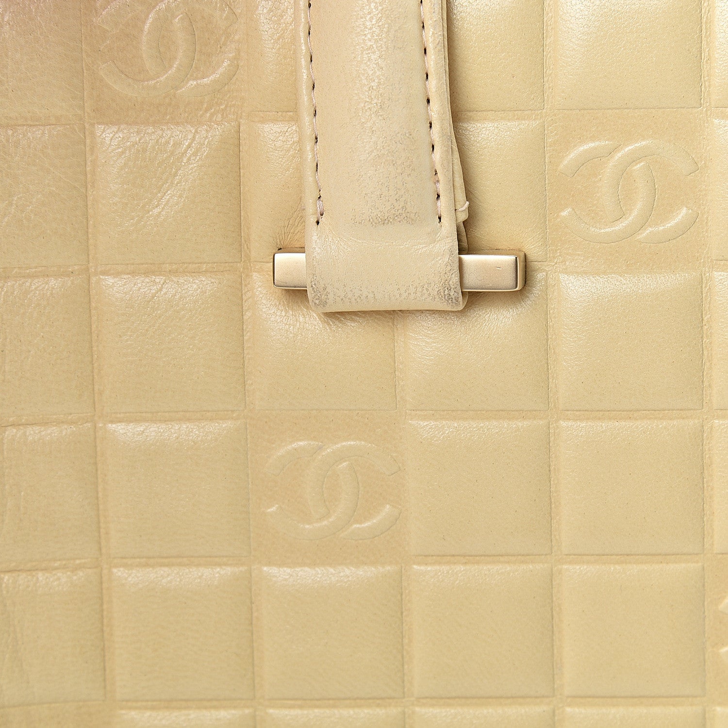 Chanel Lambskin Quilted Chocolate Bar Tote Beige 13 of 15