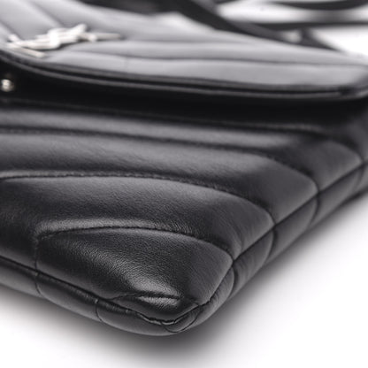 Saint Laurent Calfskin Y Quilted Monogram Loulou Flap Bag Black 8 of 12