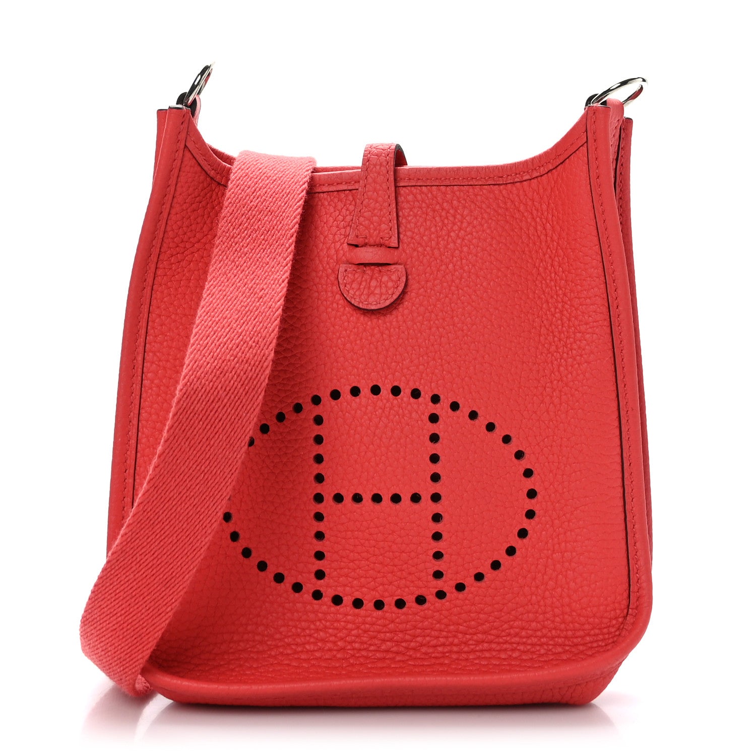 Hermes Taurillon Clemence Evelyne TPM Rouge Pivoine 1 of 10