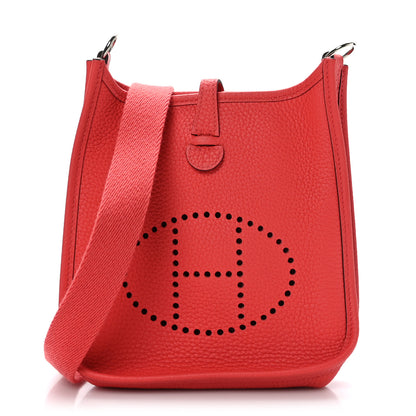 Hermes Taurillon Clemence Evelyne TPM Rouge Pivoine 1 of 10