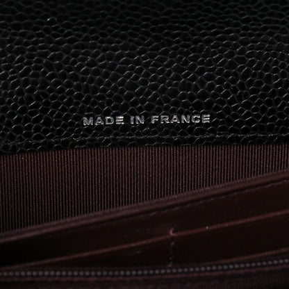 Chanel Caviar Quilted Large Gusset Flap Wallet Black 7 of 14