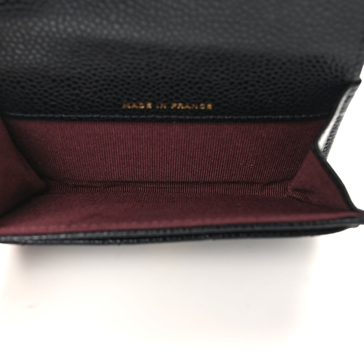 Caviar Quilted Flap Card Holder Wallet Black