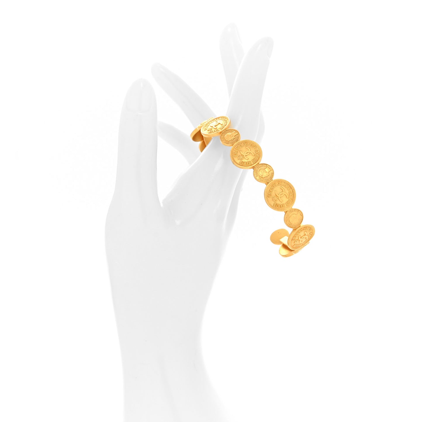 Metal Coin Cuff Bracelet Gold