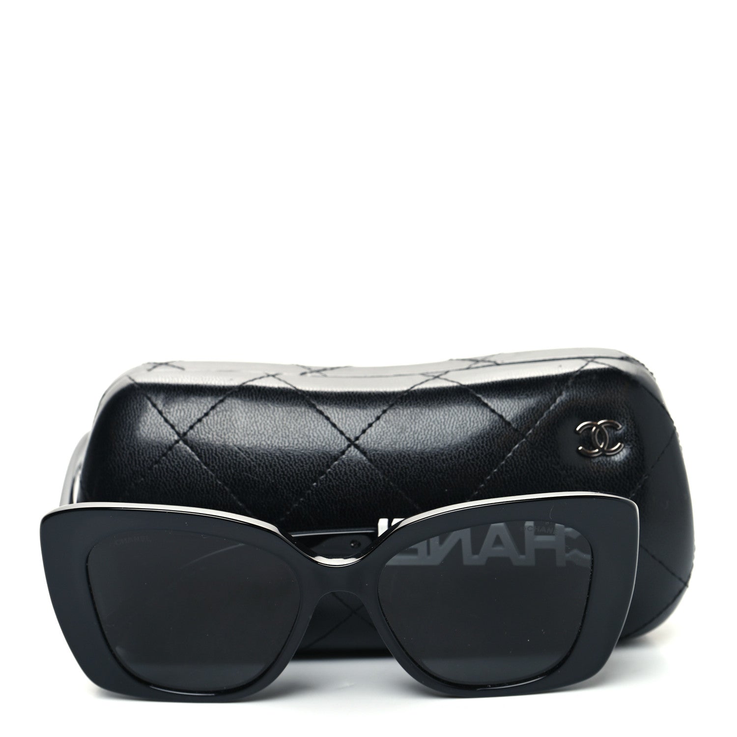 Chanel Acetate Strass Square Sunglasses 5422-B-A Black White 8 of 8
