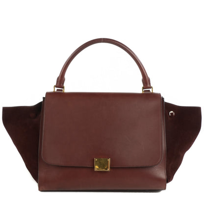 Celine Smooth Calfskin Suede Medium Trapeze Burgundy 1 of 11