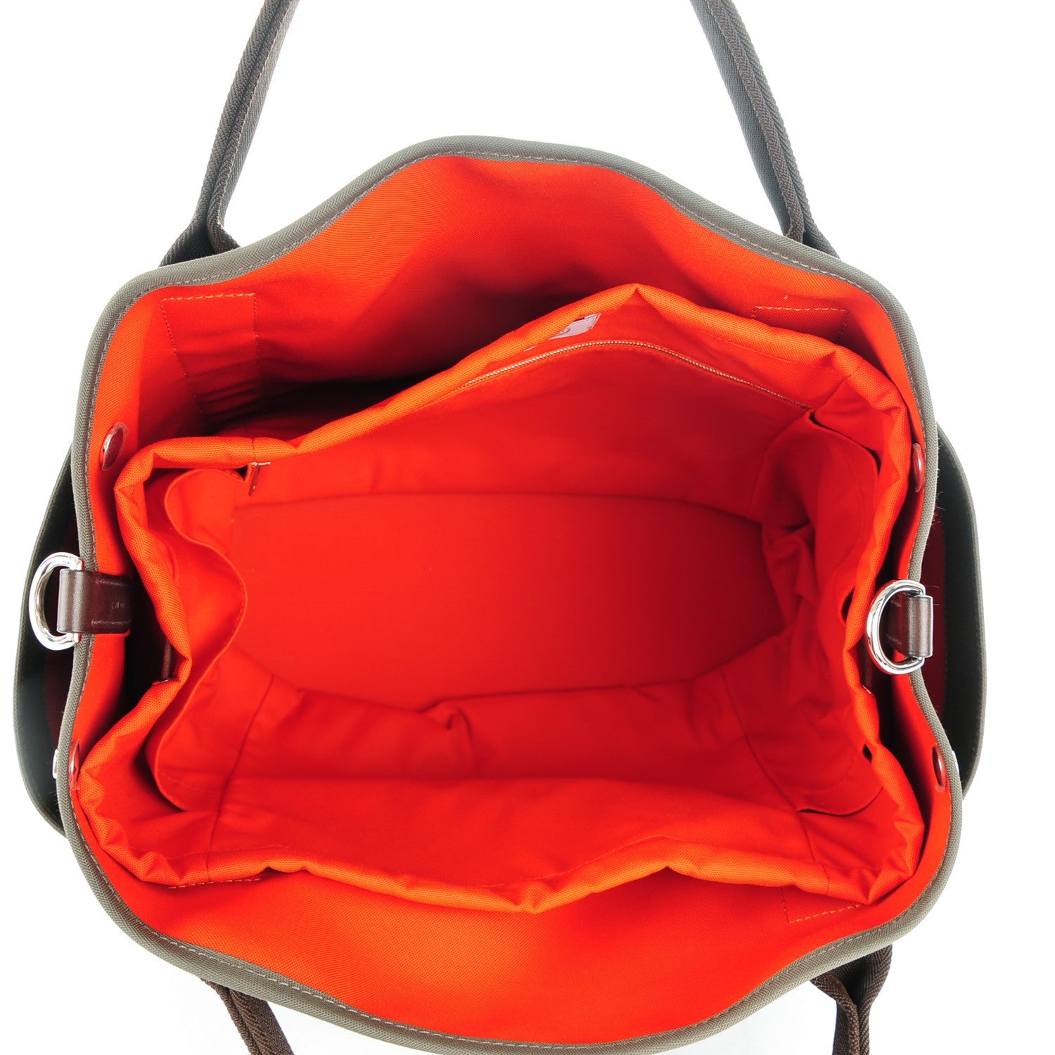 Hermes Toile Sac De Pansage Groom Kaki Feu 6 of 9