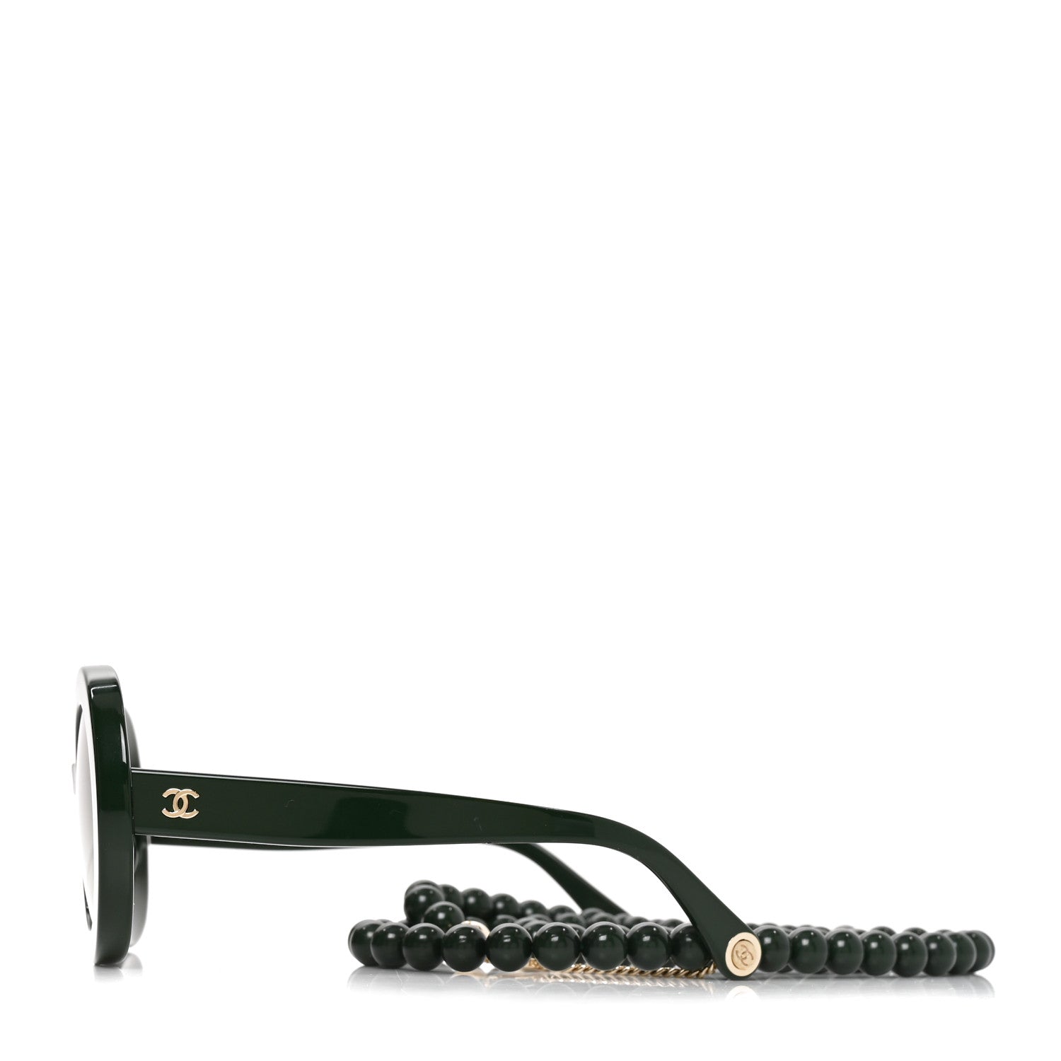 Chanel Acetate Round Chain Sunglasses 5489 Green 3 of 7