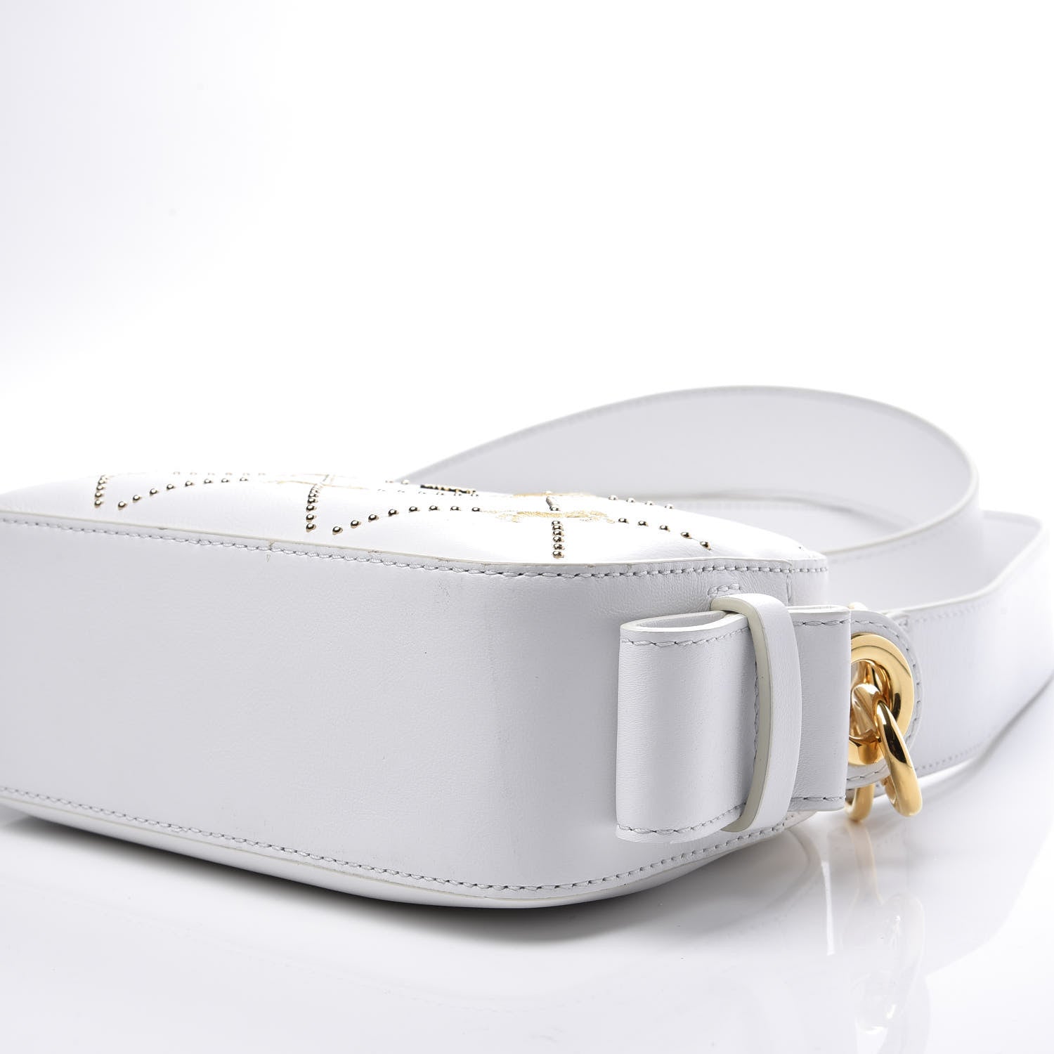 Chloe Smooth Calfskin Little Horses Embroidered Shoulder Bag White 7 of 11