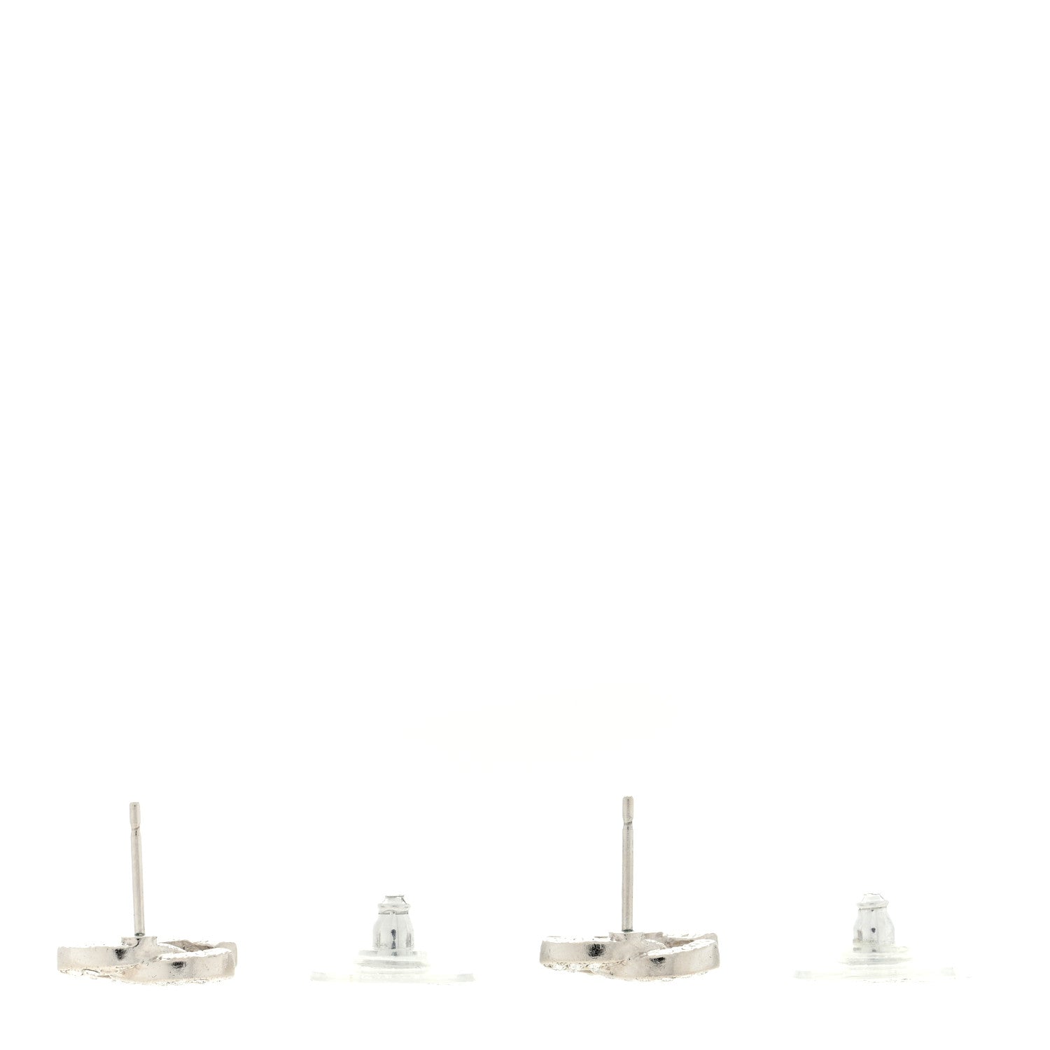 Chanel Crystal CC Earrings Silver 3 of 4