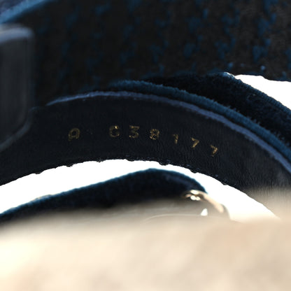 Chanel Stretch Fabric Lambskin CC Flat Sandals 37 Navy Blue Black 8 of 8