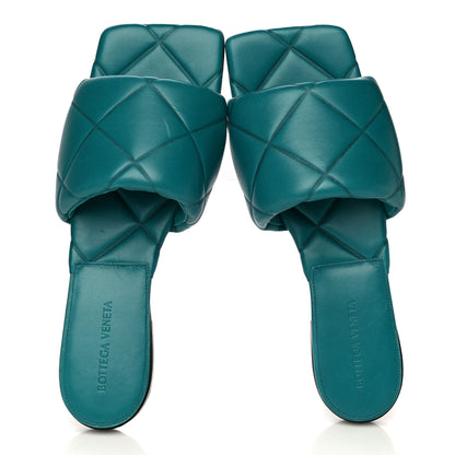 Bottega Veneta Nappa Quilted Rubber Lido Flat Sandals 39.5 Duck Green 10 of 17