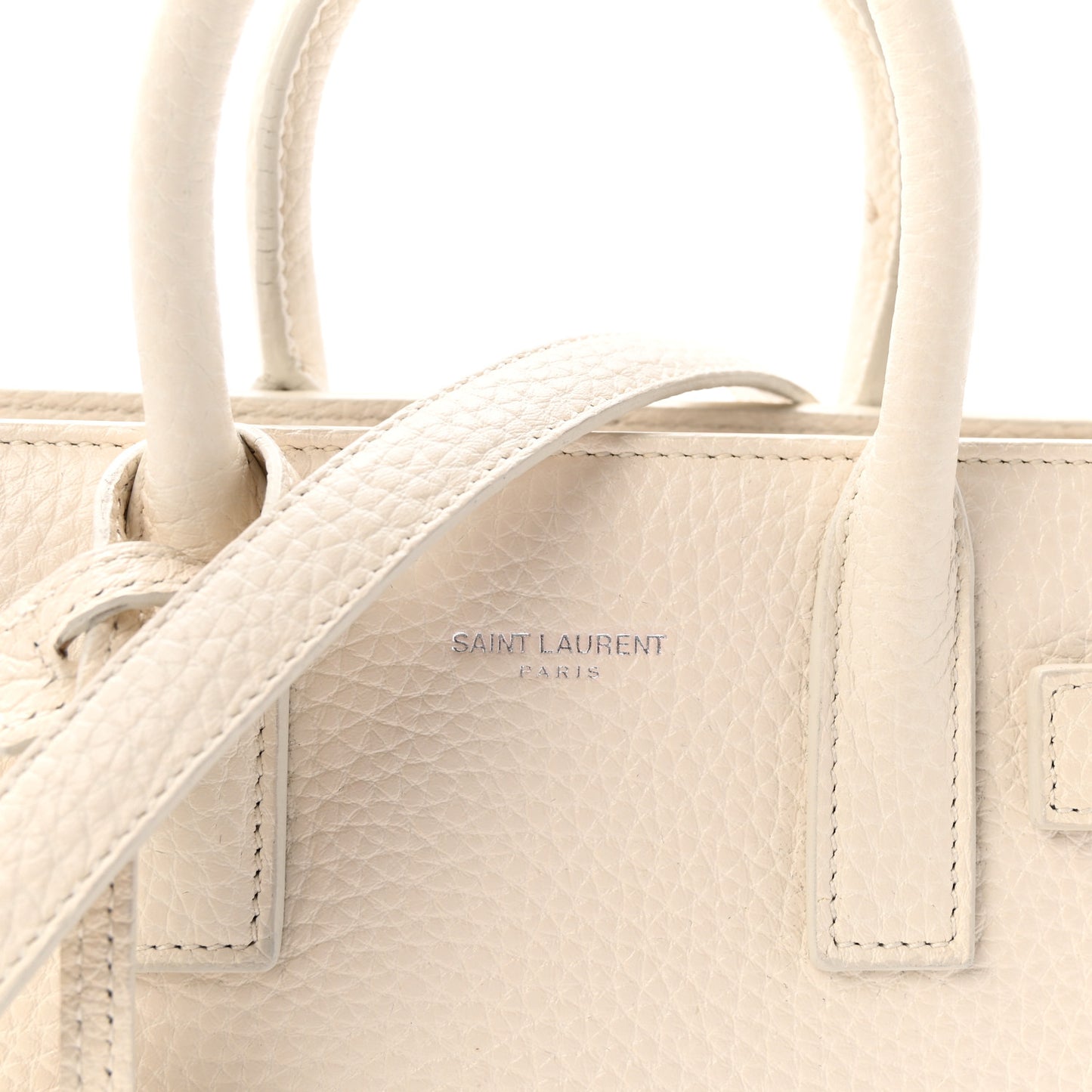Grained Calfskin Nano Sac de Jour Dove White