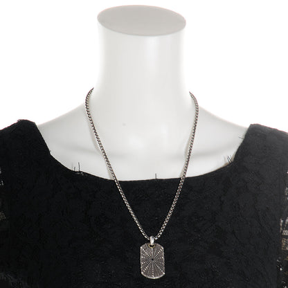 David Yurman Sterling Silver 18K Gold Black Diamond Starfish Dog Tag Necklace 2 of 4