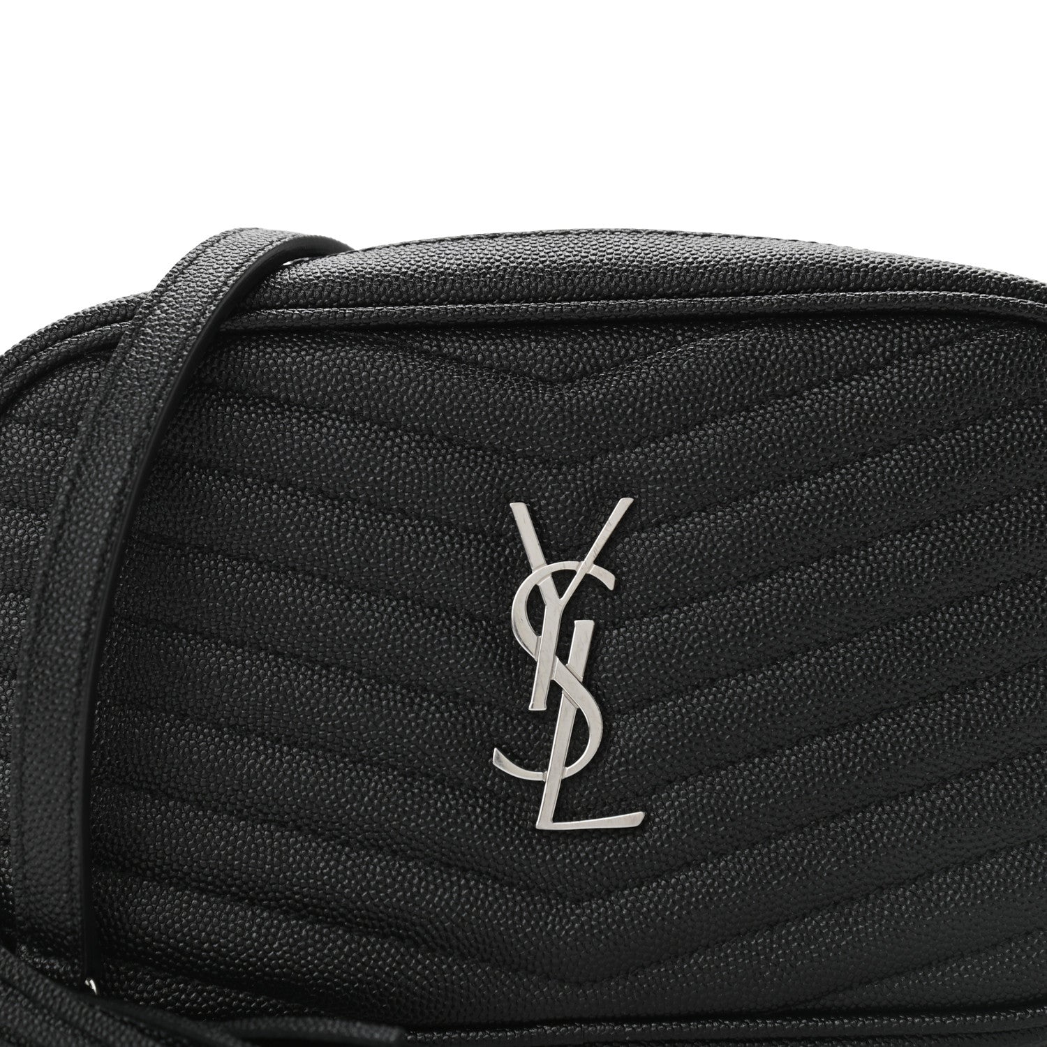 Saint Laurent Grain De Poudre Matelasse Monogram Mini Lou Camera Bag Black 8 of 10