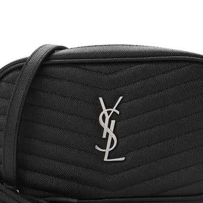 Saint Laurent Grain De Poudre Matelasse Monogram Mini Lou Camera Bag Black 8 of 10