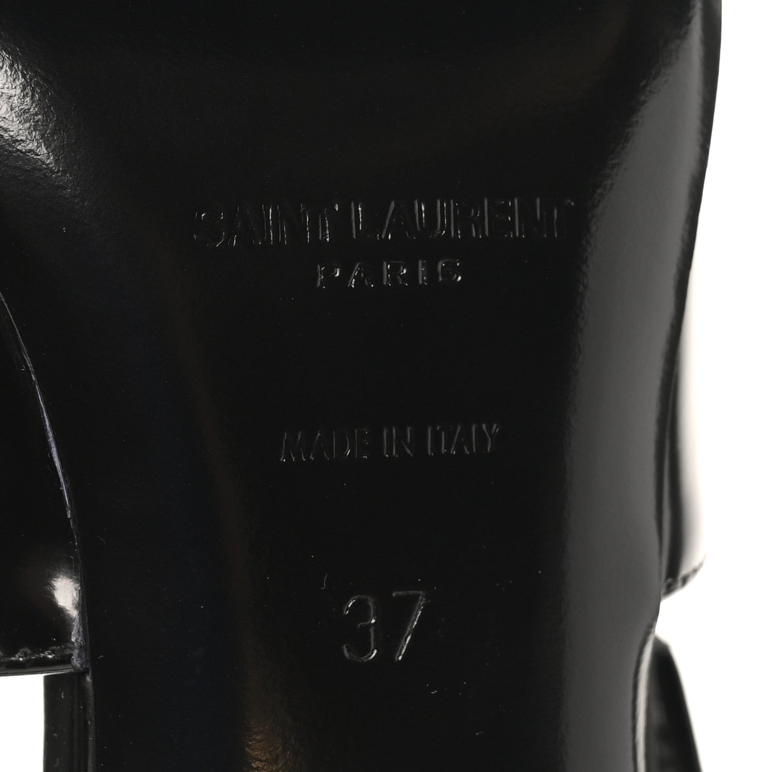 Saint Laurent Vitello Marilyn Lee 75 Slingback Pumps 37 Black 9 of 10