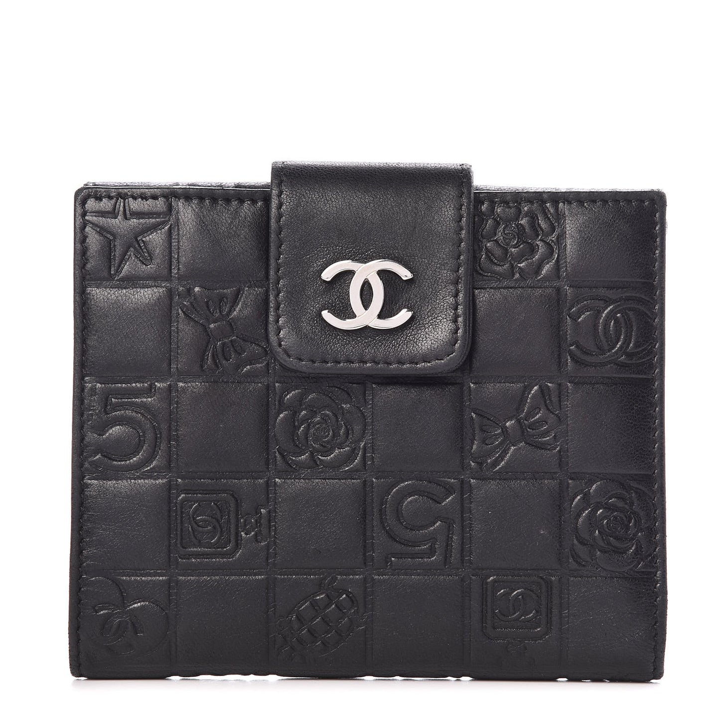 Lambskin Precious Symbols French Wallet Black