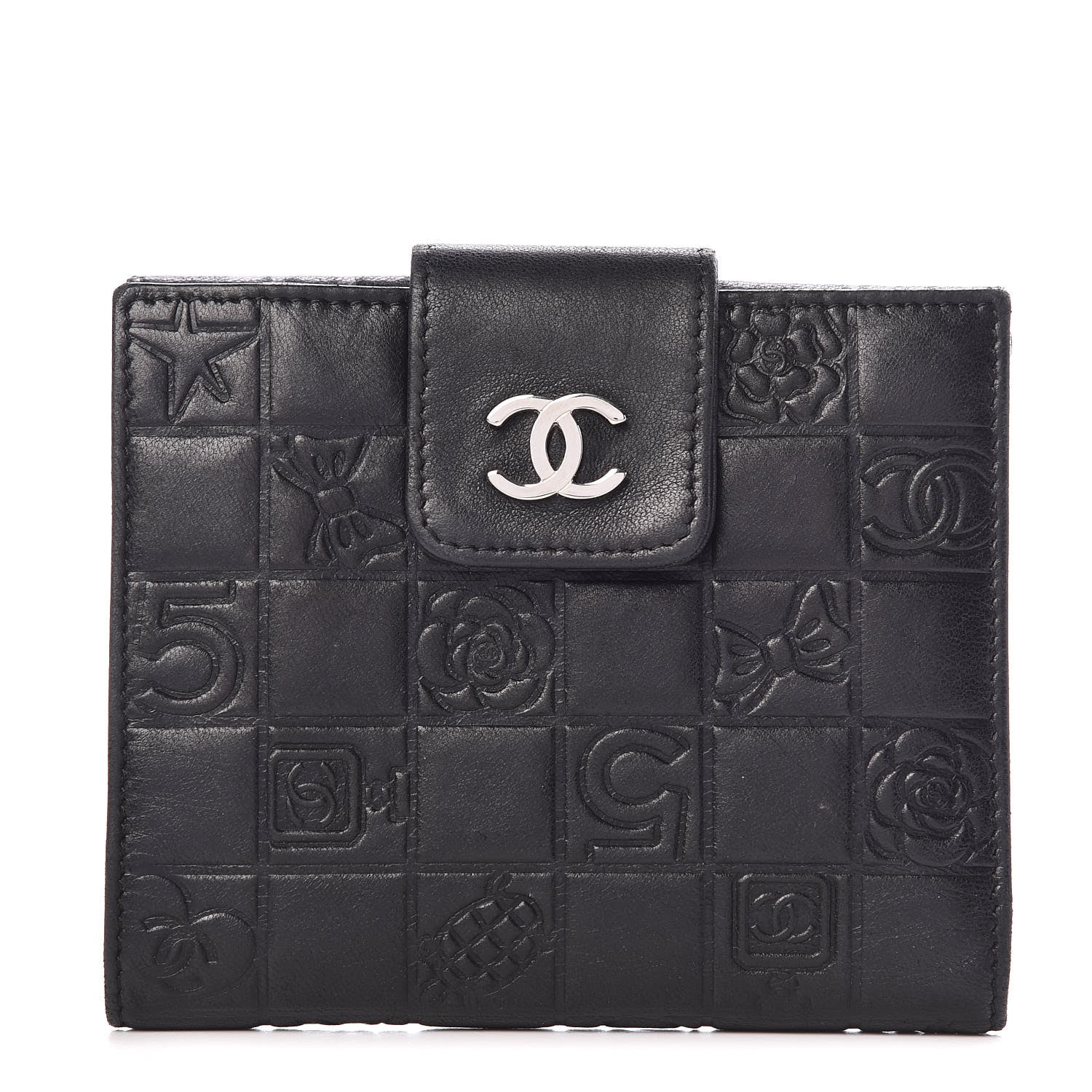 Chanel Lambskin Precious Symbols French Wallet Black 1 of 10
