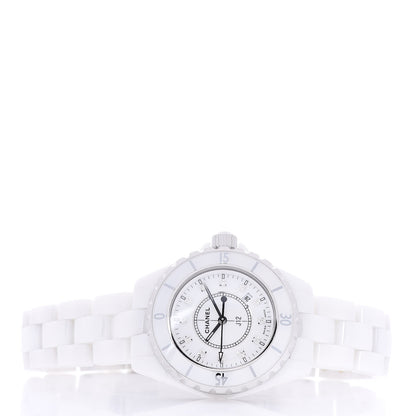 Chanel Stainless Steel Ceramic Diamond 33mm J12 Quartz Watch White 3 of 5