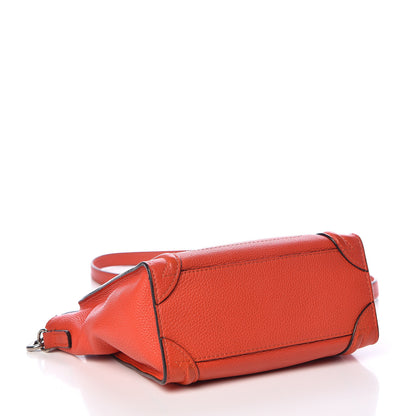 Celine Smooth Calfskin Nano Luggage Vermillion 4 of 11