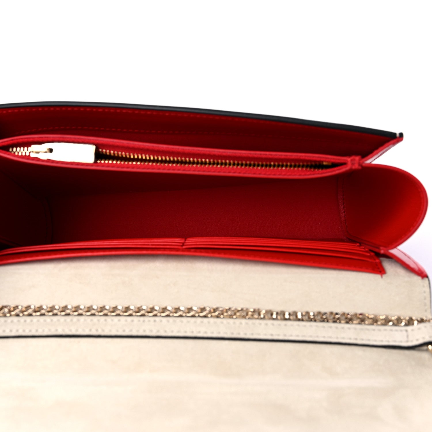 Christian Louboutin Grained Calfskin Spikes Loubinthesky Paloma Wallet On Chain White 5 of 11