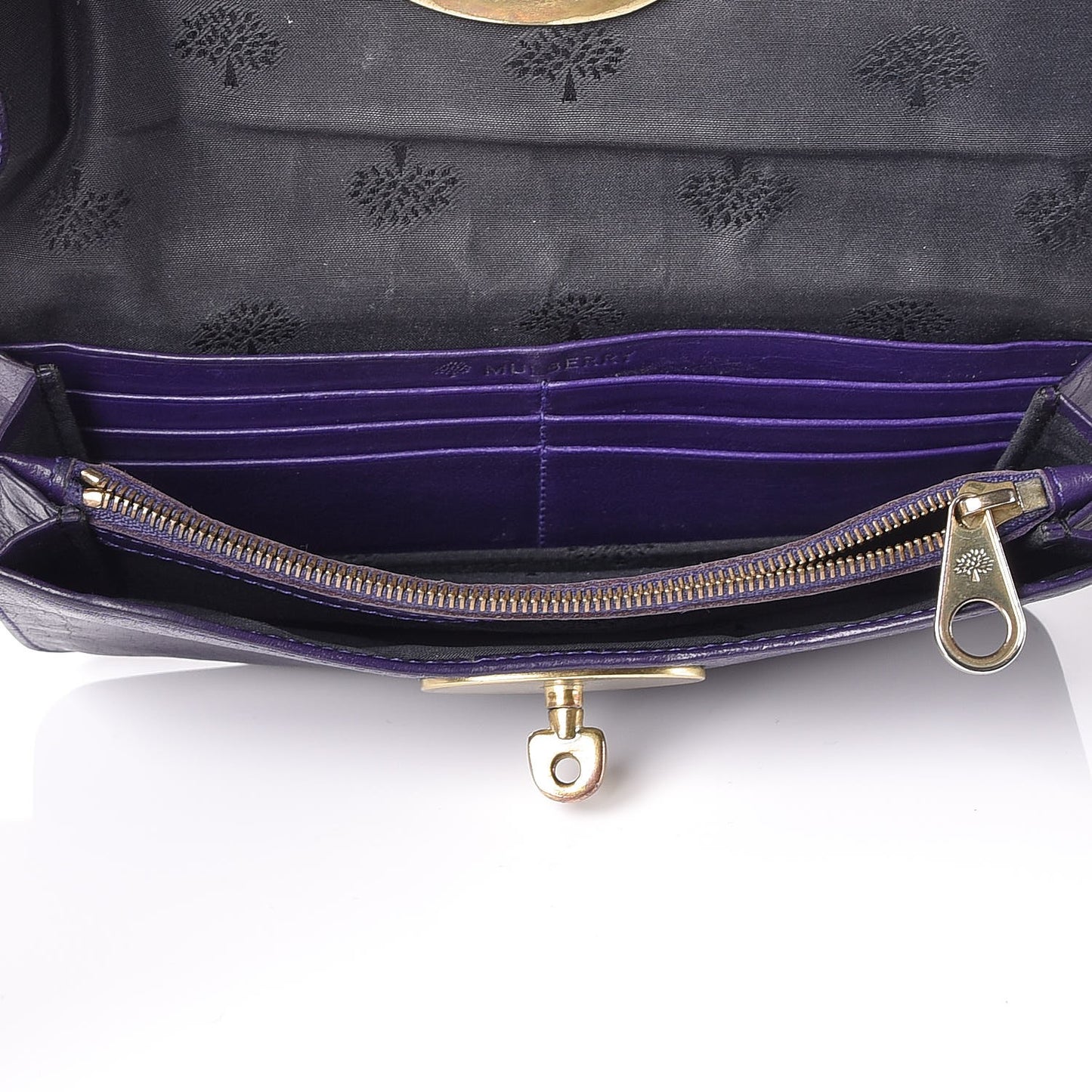 Grainy Calfskin Bayswater Wallet Grape