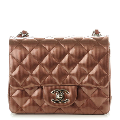 Chanel Striated Patent Quilted Mini Square Flap Pink 1 of 8