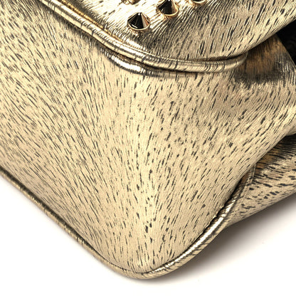 Christian Louboutin Calfskin Animal Print Small Triloubi Paris Spikes Chain Bag Platine Gold 8 of 8