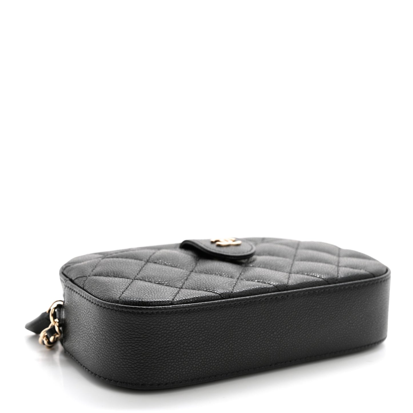 Caviar Quilted Chain Camera Bag Black