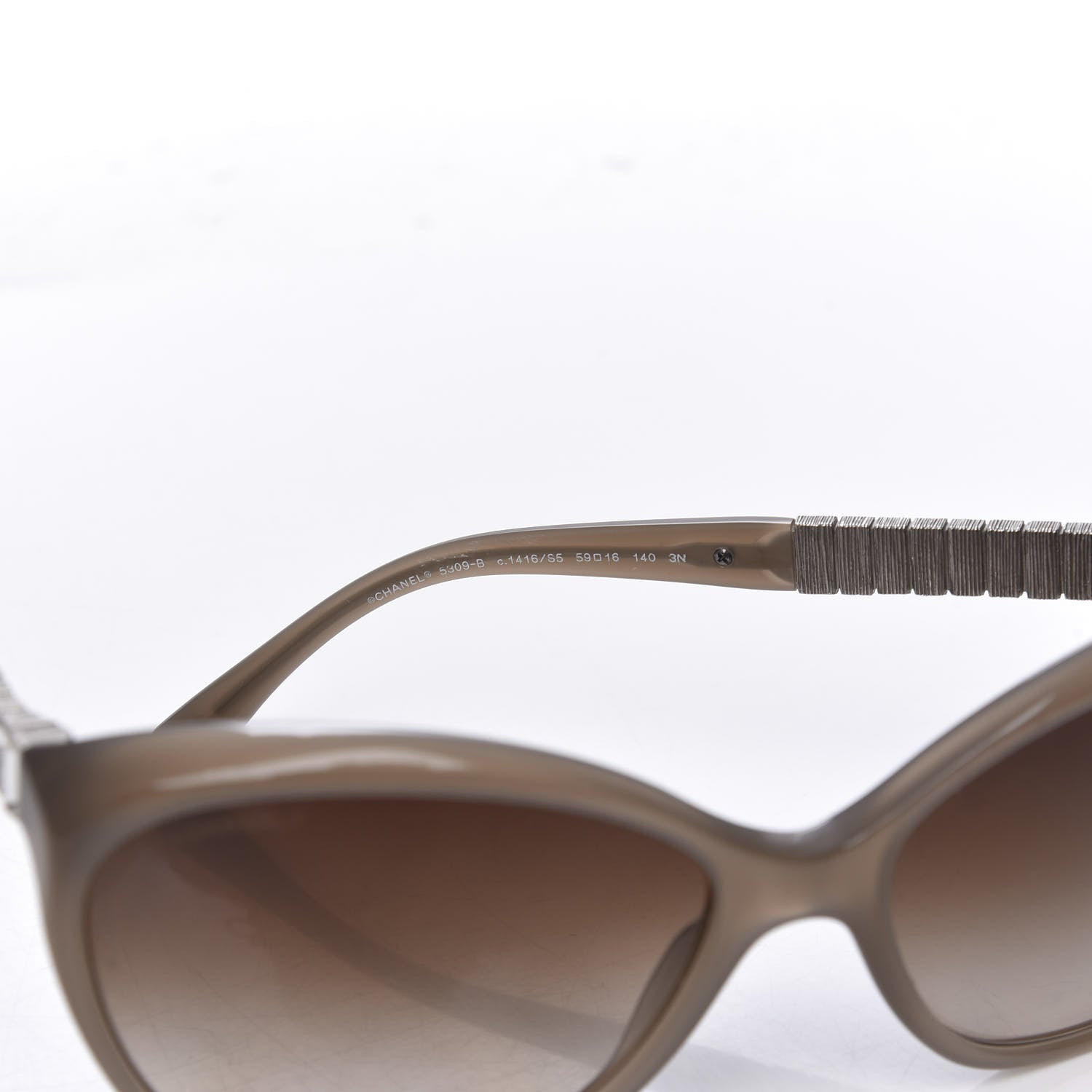 Chanel Crystal Baguette Cat Eye Sunglasses 5309-B Brown 6 of 8