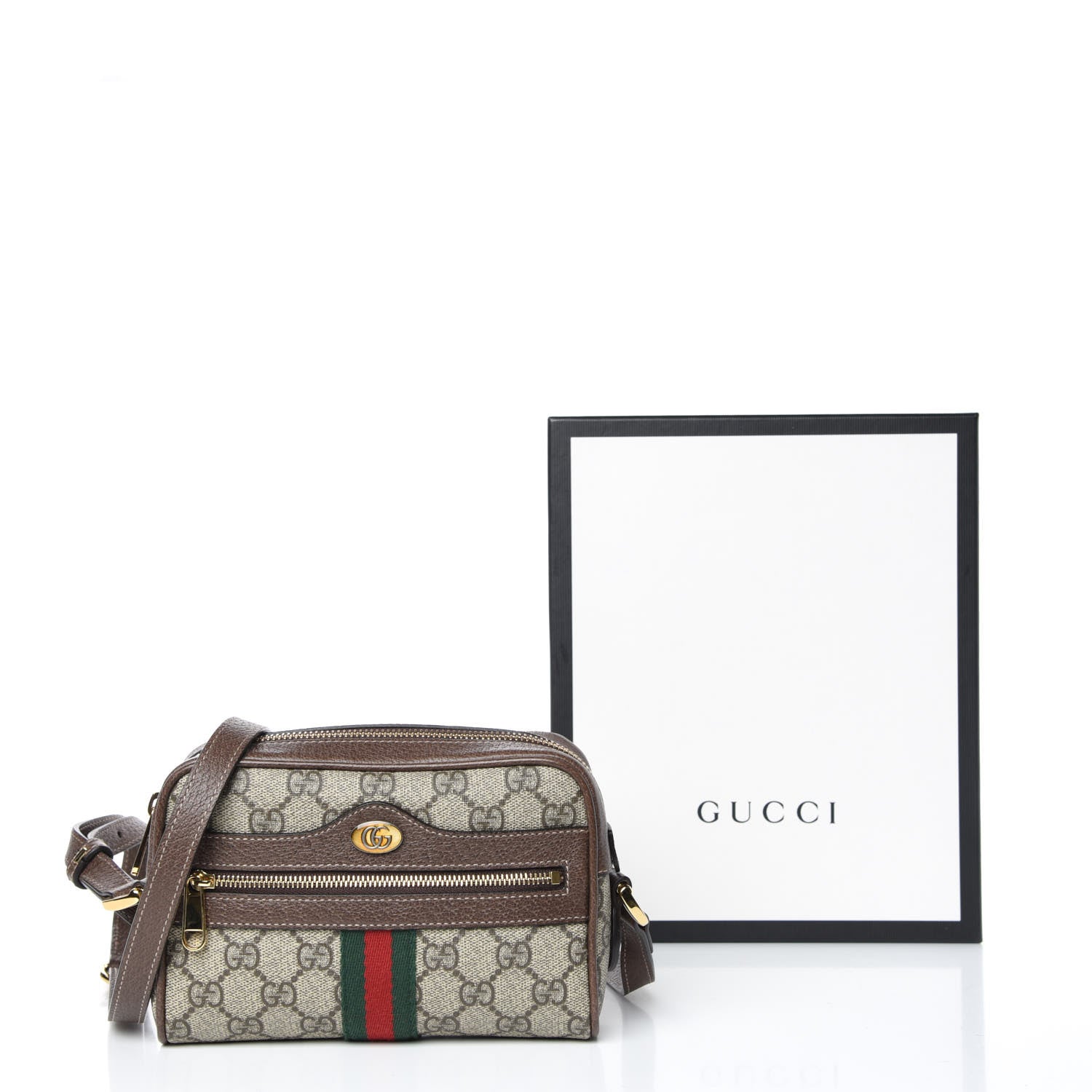 Gucci GG Supreme Monogram Web Mini Ophidia Shoulder Bag Brown 10 of 10