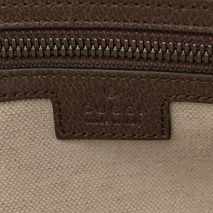 Gucci GG Supreme Monogram Textured Dollar Calfskin Web Medium Savoy Bowling Bag Beige Ebony New Acero 6 of 15