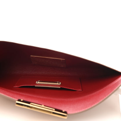Salvatore Ferragamo Nuage Calfskin Afef Lock Story Gancini Clutch Beige 5 of 7