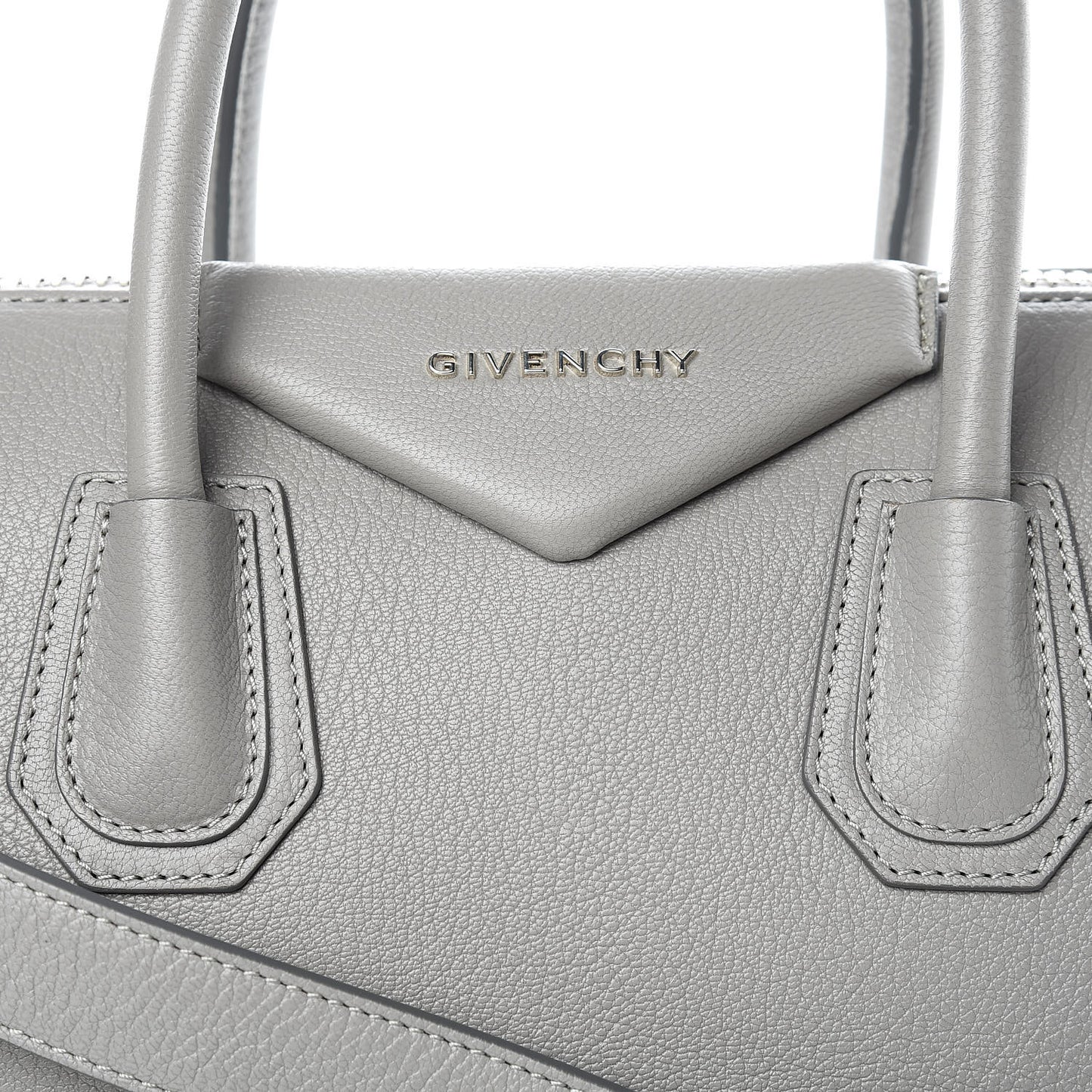 Sugar Goatskin Small Antigona Pearl Grey
