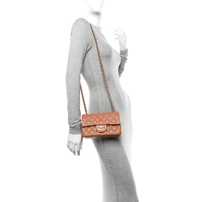 Chanel Lambskin Quilted Mini Rectangular Flap Brown 3 of 11