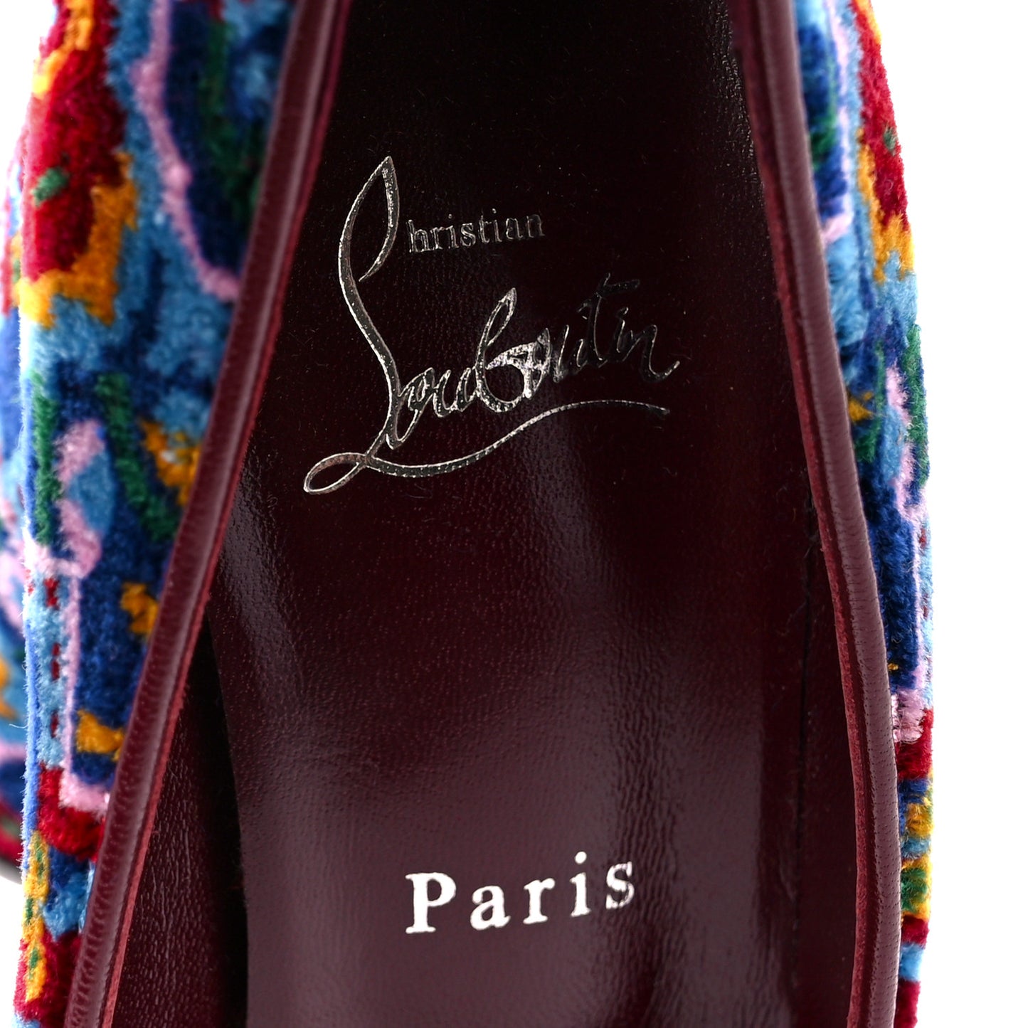 Velvet Broderie Tapis Loubi Mystery Yazefir 130mm Platform Pumps 39 Multicolor