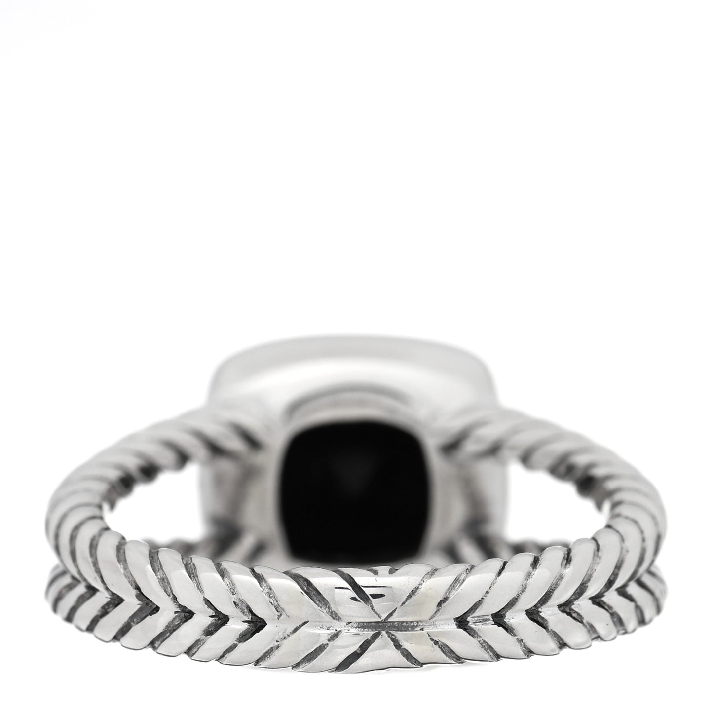 Sterling Silver Diamond Black Onyx 7mm Petite Albion Ring 56 7.5