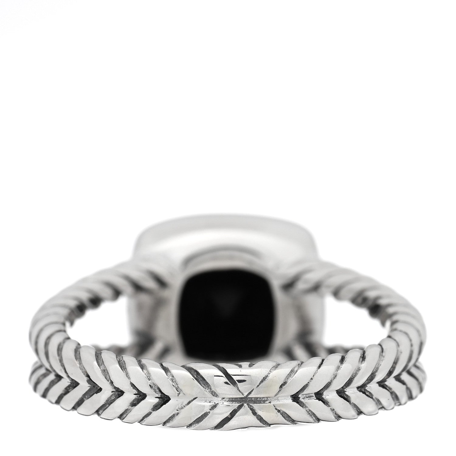 David Yurman Sterling Silver Diamond Black Onyx 7mm Petite Albion Ring 56 7.5 3 of 4