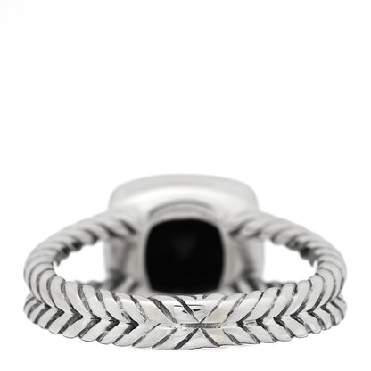 David Yurman Sterling Silver Diamond Black Onyx 7mm Petite Albion Ring 56 7.5 3 of 4