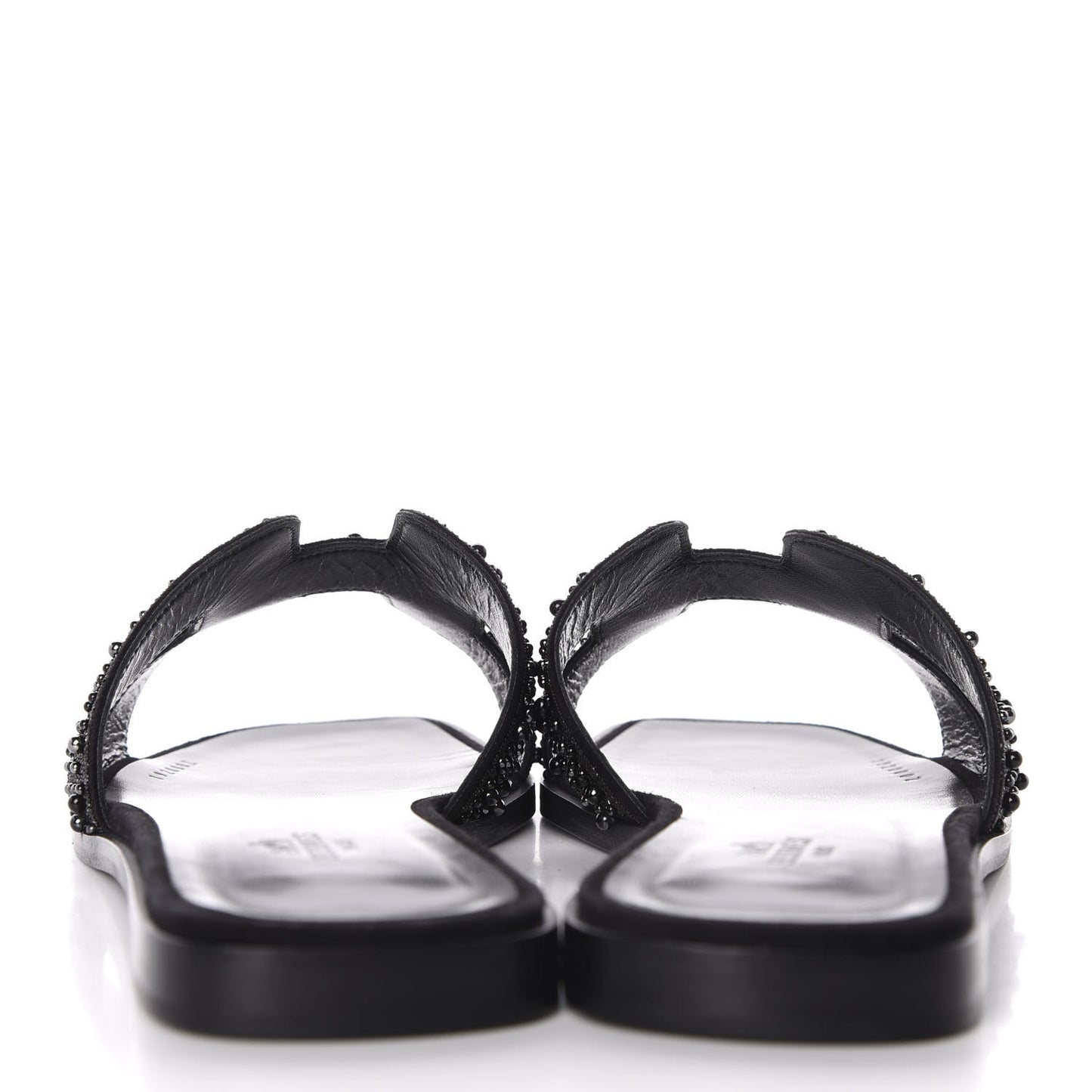 Goatskin Crystal Oran Sandals 39.5 Black