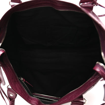 Balenciaga Agneau Classic Silver Hardware City Violet Prune 6 of 11