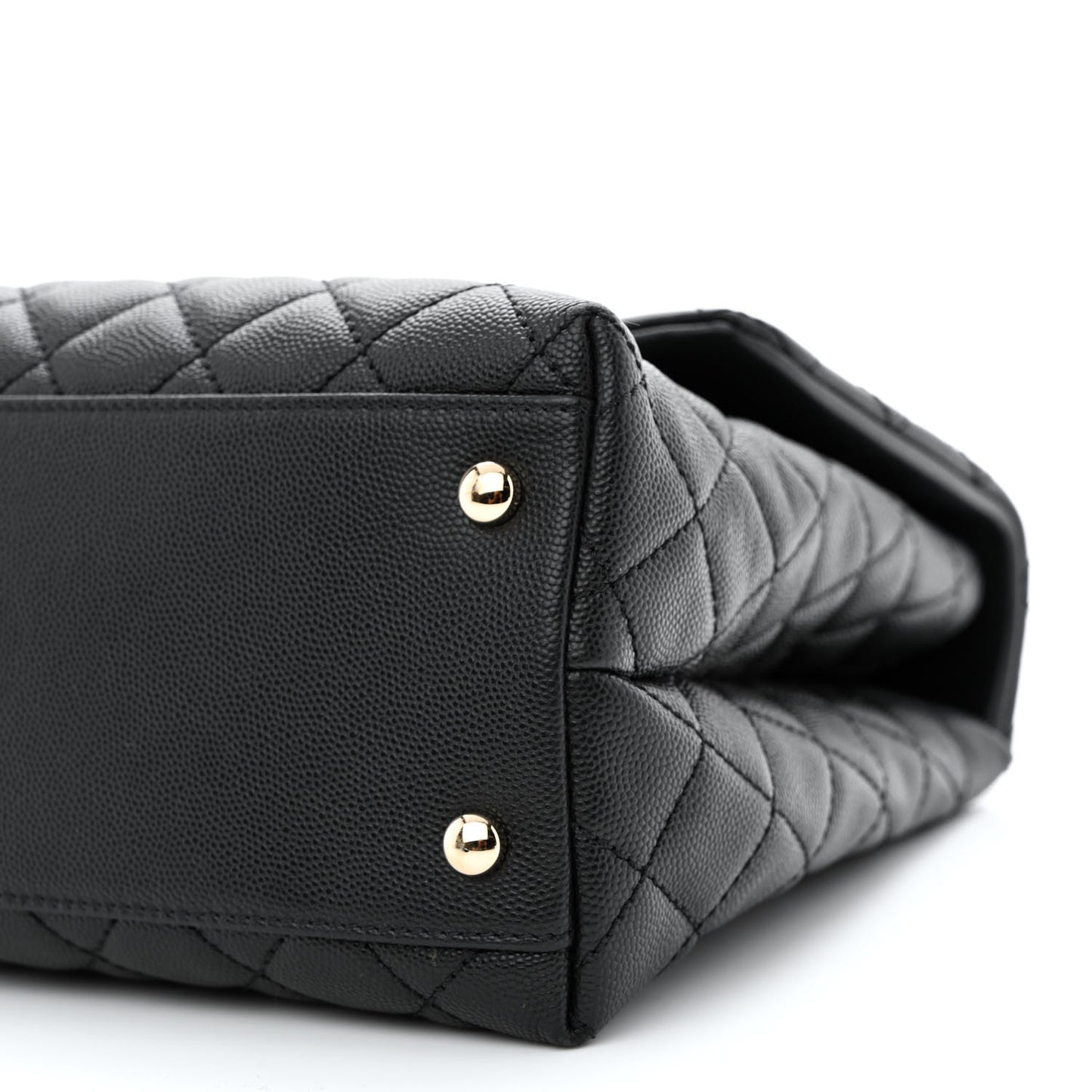 Caviar Quilted Medium Coco Handle Flap Black